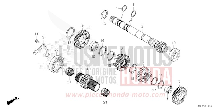 TRANSMISSION (MAINSHAFT) (CMX1100D/D2) for CMX 1100 "Rebel" BORDEAUX RED METALLIC (R337) from 2021